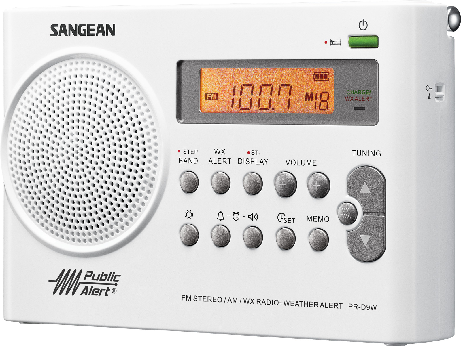 Radio portative rechargeable AM / FM / Météo Alert PR-D9 - PR-D9W - Sangean