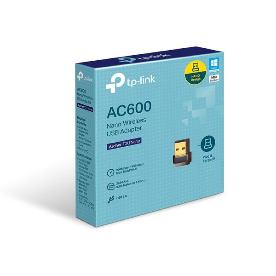 ADAPTATEUR NANO USB 2.0 SANS FIL DOUBLE BANDE AC600 - AC600 - TP-LINK