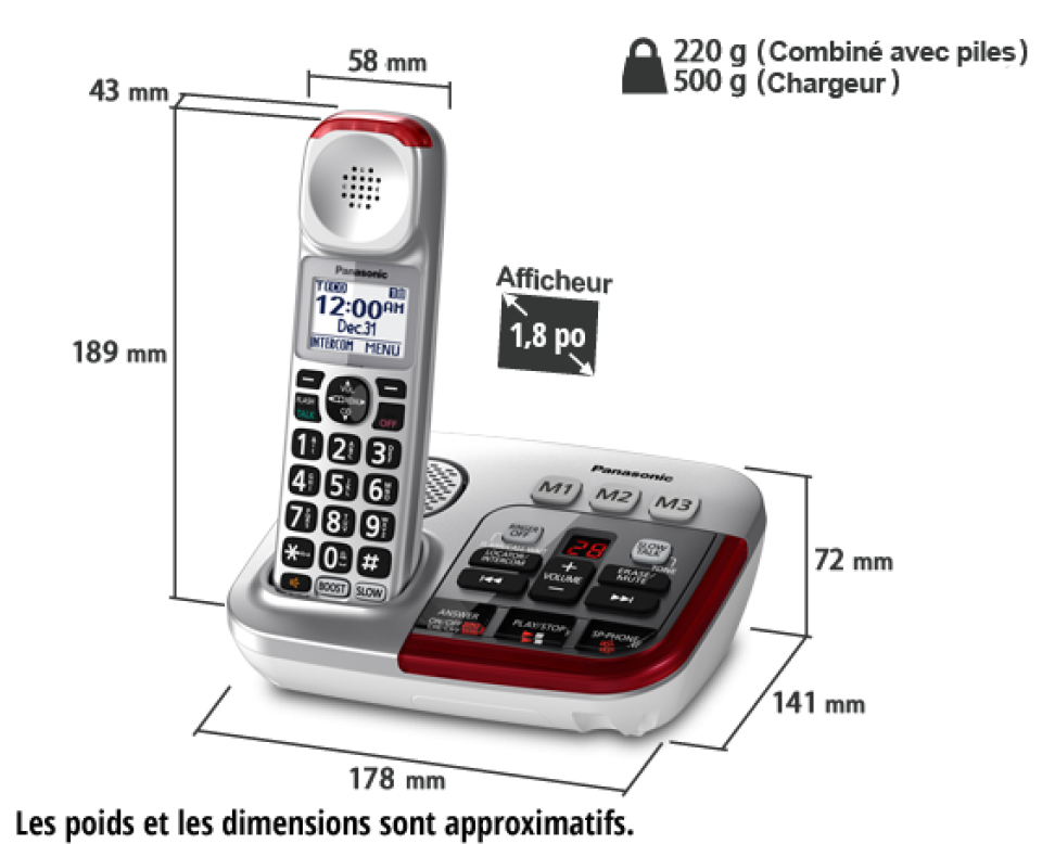 KX-TGM490C - Téléphone sans fil - KXTGM490C - Panasonic